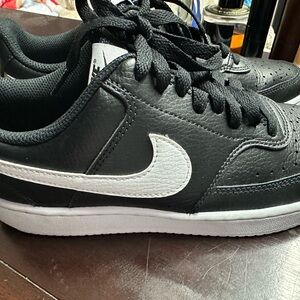 Nike Classic Black and White Leather Shoes